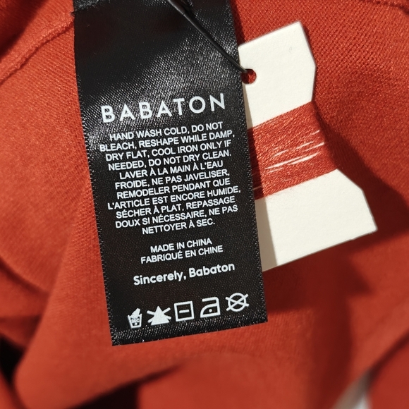 NWOT Aritzia Babaton Leonara Ruched Turtle Neck Sweater Medium Burnt Orange - Picture 6 of 6